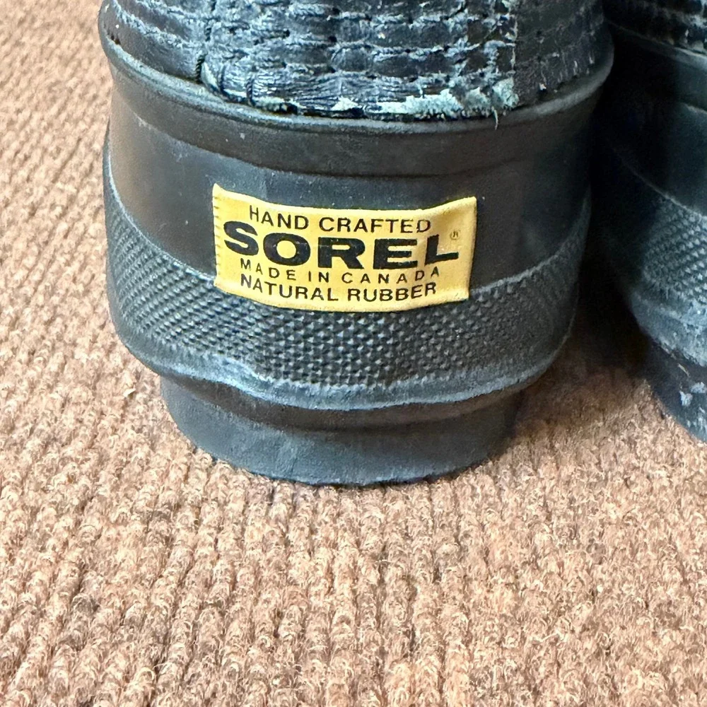 Sorel Caribou Winter Boots Womens 9 Black‎ Leather Rubber Waterproof Made Canada